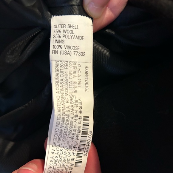 Zara black Pea coat with gold hardware- size Medium- worn once - Picture 7 of 10